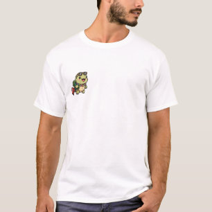 Süße Schildkröte Reisende mit Sonnenbrille und Blu T-Shirt