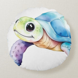 Süße Schildkröte Rundes Kissen