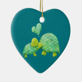Süße Schildkröte umarmt Mama und Baby Keramik Ornament (Rechts)