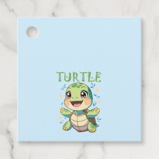 Süße Schildkröten-Baby Geschenkanhänger (Vorderseite)