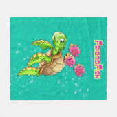 Süße Schildkröten-Decke Fleecedecke (Vorderseite (Horizontal))