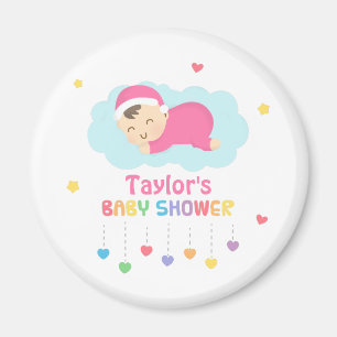 Süße schlafende Baby-Mädchen-Duschparty-Geschenke Magnet
