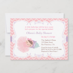 Süße schlafende Ballerina Baby Mädchen Dusche Einladung