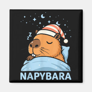 Süße schlafende Capybara lustige Napybara Pyjama Magnet