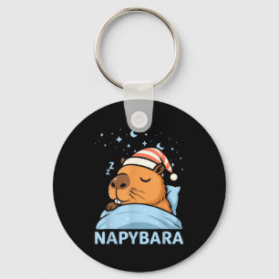 Süße schlafende Capybara lustige Napybara Pyjama  Schlüsselanhänger