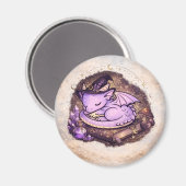 Süße schlafende Drachenhexe Magnet (Vorderseite/Rückseite)