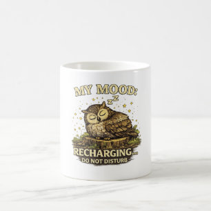 Süße schlafende Eule Vintage Retro Waldtier Kaffeetasse