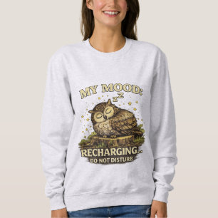 Süße schlafende Eule Vintage Retro Waldtier Sweatshirt