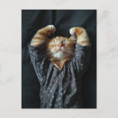 Süße schlafende Ingwerkätzchen im Schlafanzug Postkarte (Vorderseite)