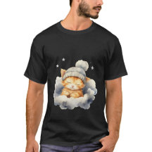 Süße schlafende Katze auf Wolken-Wintermütze Kunst