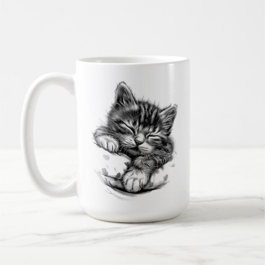 Süße schlafende Katze Kaffeetasse (Links)