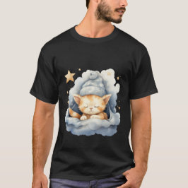 Süße schlafende Katze Wolken-Winterhut Träumerisch T-Shirt