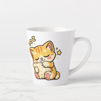 Süße schlafende Katzenkissen Milchtasse
