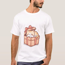 Süße schlafende Kawaii-Katze in Geschenkbox - Coz T-Shirt