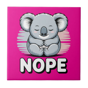 Süße schlafende Koala “Nope” lustige Cartoon Fliese