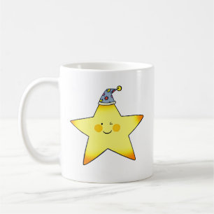 Süße schlafende Stern-Cartoon-Illustration Kaffeetasse