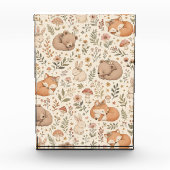 Süße schlafende Waldtiere Boho-Muster (Fuchs, Fotoblock (Vorderseite)