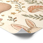 Süße schlafende Waldtiere Boho-Muster (Fuchs, Poster (Ecke)