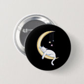 Süße schlafende weiße Katze Button (Vorne & Hinten)