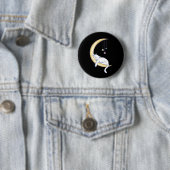 Süße schlafende weiße Katze Button (Beispiel)