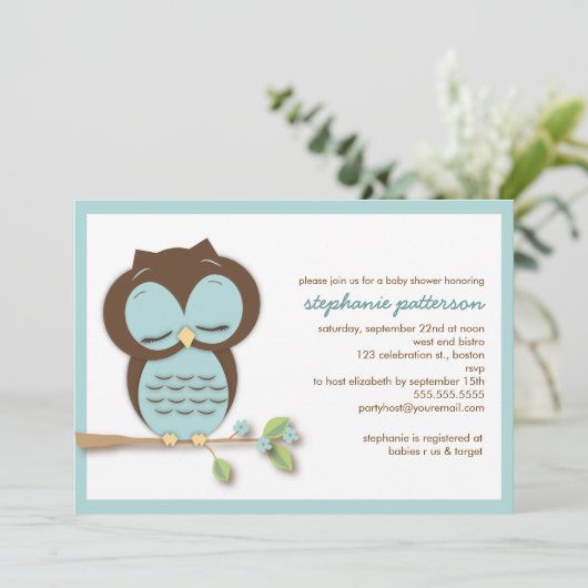 Süße schläfrige aquamarine einladung (Stehend Vorderseite)