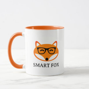 Süße schlauer Fuchs mit Brille Kaffeetasse