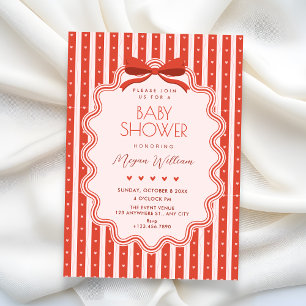 Süße Schleife Baby Shower Einladung