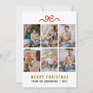  Süße Schleife Frohe Weihnachten 6-Foto-Raster Fam