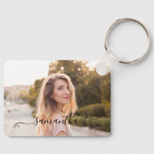 Süße Schleife Signatur Name Foto Schlüsselanhänger
