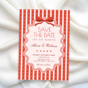 Süße Schleife Vintage-Hochzeit Save The Date