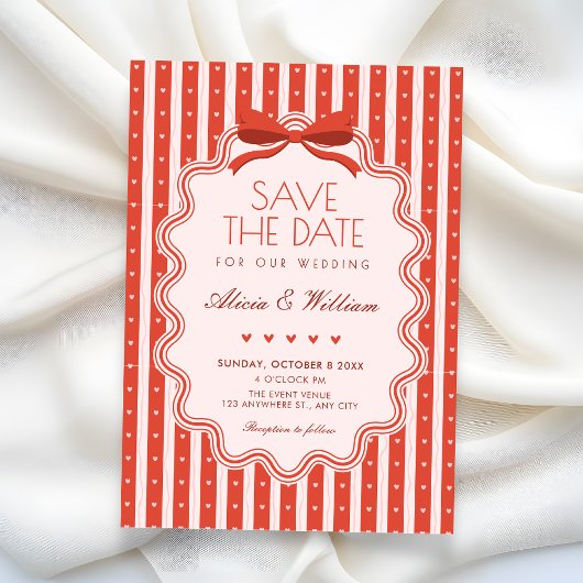 Süße Schleife Vintage-Hochzeit  Save The Date