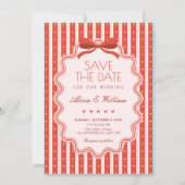 Süße Schleife Vintage-Hochzeit  Save The Date (Vorderseite)