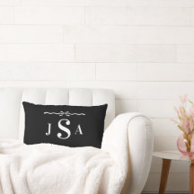 Süße Schleifenrand-Personalmonogramm-Wurfkissen