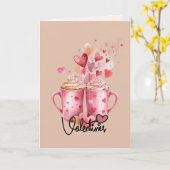 Süße Schlückchen & Herzen Grußkarte zum Valentinst Karte (Gelbe Blume)