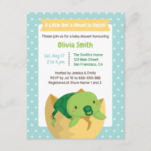 Süße schlüpfende Schildkröten-Jungen-Baby-Shower-E Einladung