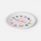 Süße Schmetterlinge Baby Shower Pappteller (Schrägansicht)