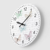Süße Schmetterlinge Große Wanduhr (Winkel)