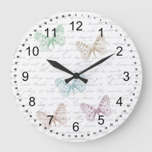 Süße Schmetterlinge Große Wanduhr