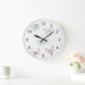 Süße Schmetterlinge Große Wanduhr (Zuhause)