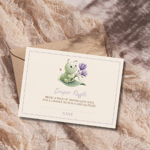 Süße Schmetterlings-Babyparty-Windel-Raffle Begleitkarte