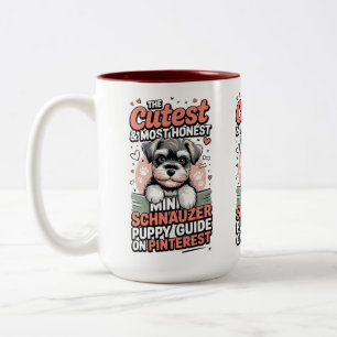 Süße Schnauzer-Hundliebhaber-Tasse Zweifarbige Tasse