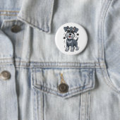 Süße Schnauzer-Welpen-Illustration mit großen Auge Button (Beispiel)