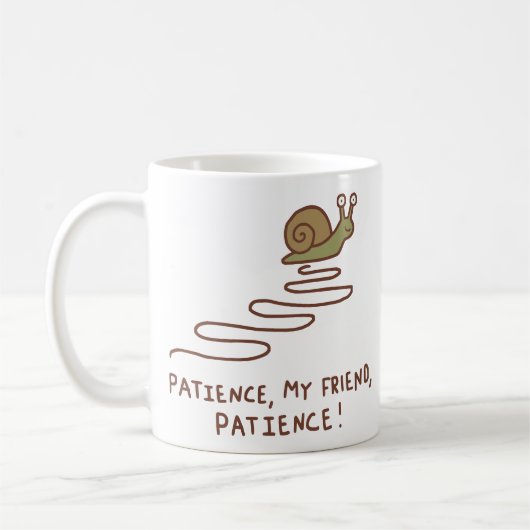 Süße Schnecke Geduld Motivationszitat Kaffeetasse (Links)