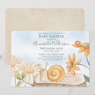 Süße Schnecke und Marienkäfer-Garten-Thema-Baby-Pa Einladung