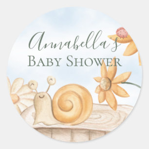 Süße Schnecke und Marienkäfer-Garten-Thema-Baby-Pa Runder Aufkleber
