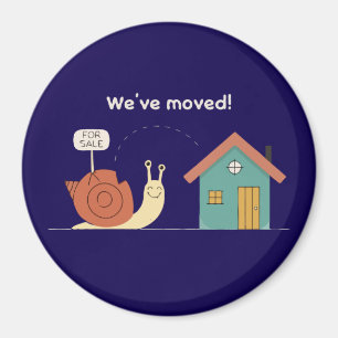 Süße Schnecke "Wir sind umgezogen" Lustige neue Ha Magnet