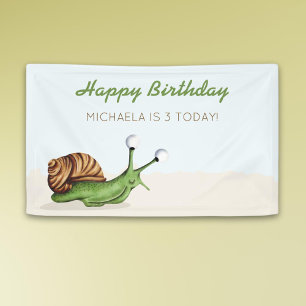 Süße Schnecken-Kinder-Geburtstag Banner