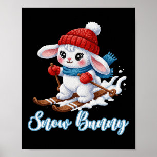 Süße Schneebunny-Ski-Liebhaberin Winter-Abfahrtssk Poster