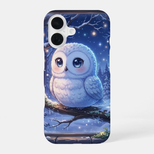 Süße Schneeeule Winter-Handyhülle iPhone 16 Hülle (Rückseite)