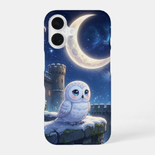 Süße Schneeeulen-Mond-Handyhülle iPhone 16 Hülle